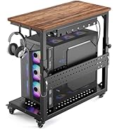 GreenForest Heavy-Duty Computer Tower Stand with Industrial Casters, 5-Level Height Adjustable Ro...