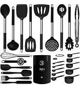 Large Silicone Cooking Utensils Set - Heat Resistant Kitchen Utensils Sets,Spatula,Spoon,Turner T...