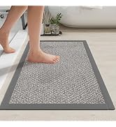 YDKGL Non Slip Bath Mat Bathroom Rugs, Soft Jute-Like Ultra Thin Bath Mats, Rubber Backing Super ...