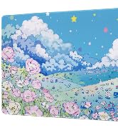 WSLUCKO Extended Large Gaming Mouse Pads Mat 35.4"x15.7"x0.12"(3mm Thick), Oversized Office Desk ...