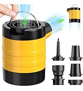 HUGERSTONE Portable Air Pump for Inflatables, Mini Electric Air Pump for Air Mattress with Campin...