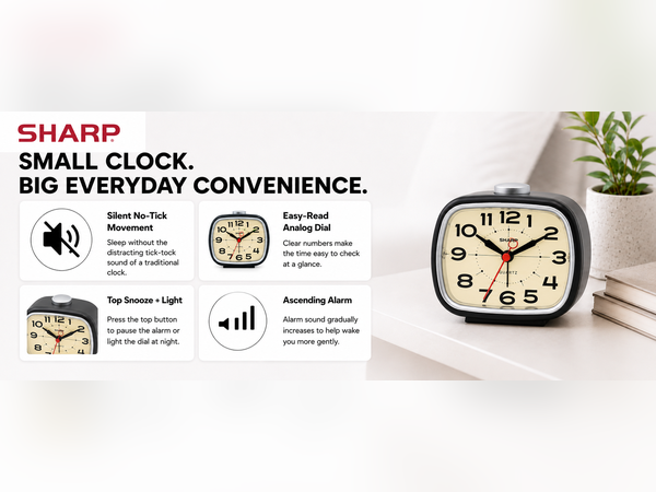 battery powered portable alarm clock retro cool 50s 60s 70s bedside alarm easy to read analog