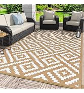 GENIMO Outdoor Rug for Patio Clearance, 6'x9' Waterproof Camping Mat, Reversible Plastic Straw Ru...