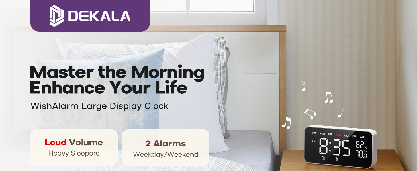 digital alarm clock for heavy sleepers kids adults loud alarm clock