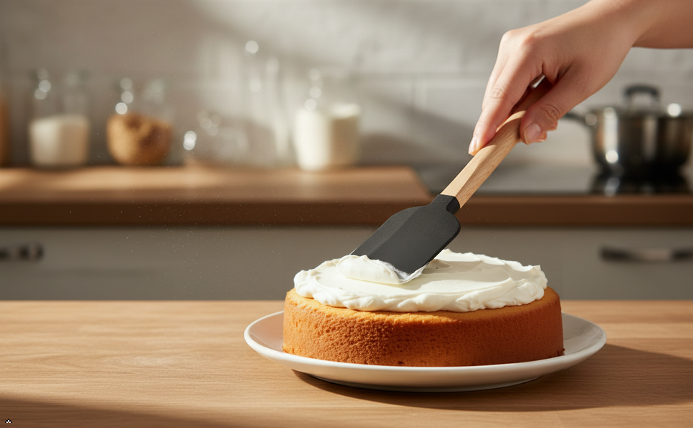 Scenes of spreading cake frosting