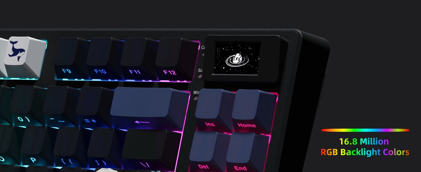 75% Wireless Mechanical Keyboard, Creamy Gaming Keyboard, 75% Black keyboard