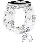 Newlibery Bracelet Beaded Bands for Women Compatible with Apple Watch 38mm 40mm 41mm 42mm(S11/10)...