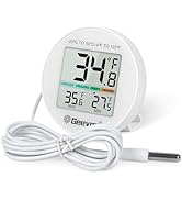 Geevon Refrigerator Thermometer IP65 Waterproof, with External Sensor, Fridge Temperature Monitor...