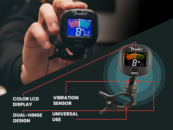 Fender FCT-2 Professional Multi-Instrument Clip-On Tuner for Guitar