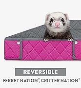 Paw Inspired Critter Box Washable Cage Liner, Reversible Fleece Bedding for Critter or Ferret Nation