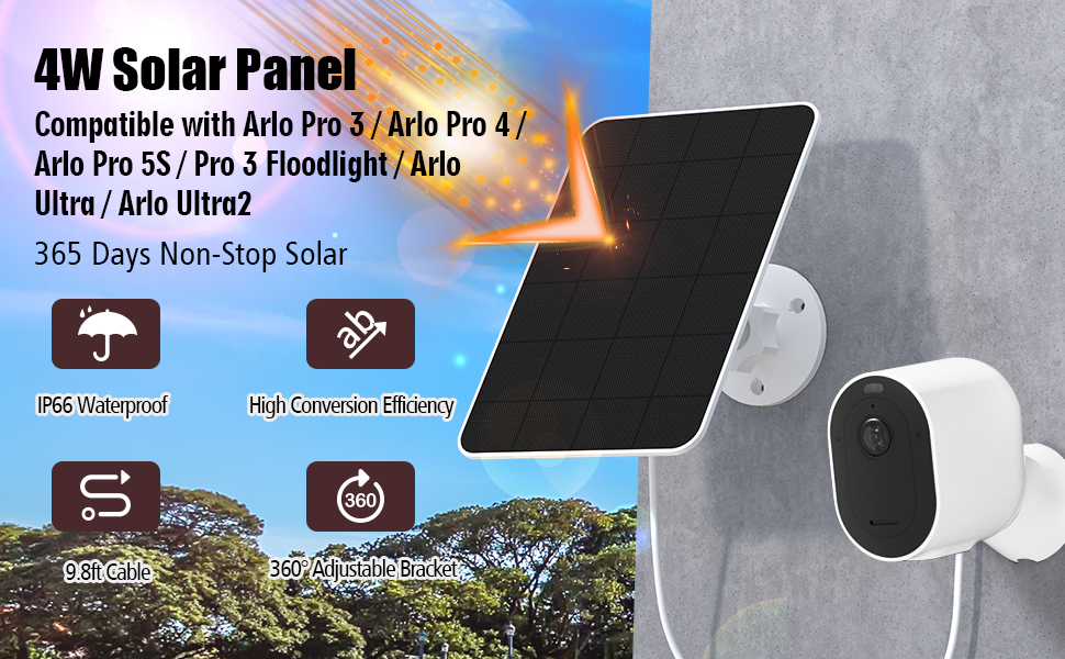 Rhorawill 4W arlo solar panel 2