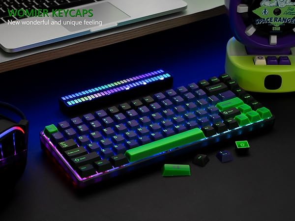 PBT Keycaps, Jade Keycaps 60 75 100 Percent, Translucent Key caps Custom