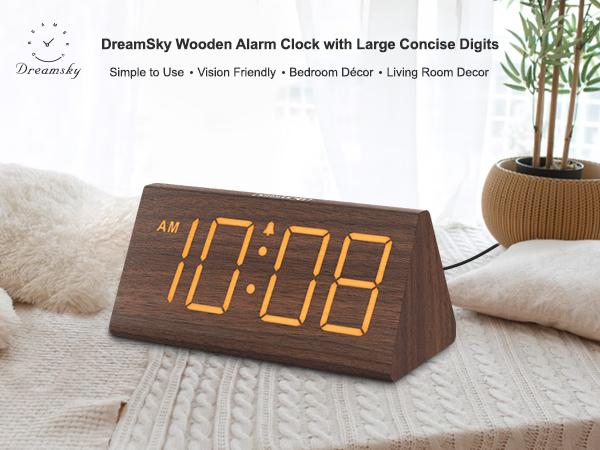 wood alarm clock