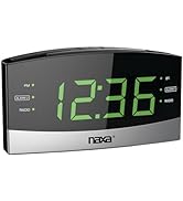 Naxa Electronics NRC-181 Clock Radio - Mono,Black, Silver,4.4"x2.4"x8.3"