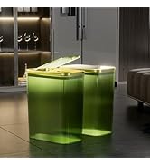 TODAYGO Green Bathroom Trash Can 2.6G: Dog Proof Wastebasket,Kitchen Storage Basket with Lid &amp; Gi...