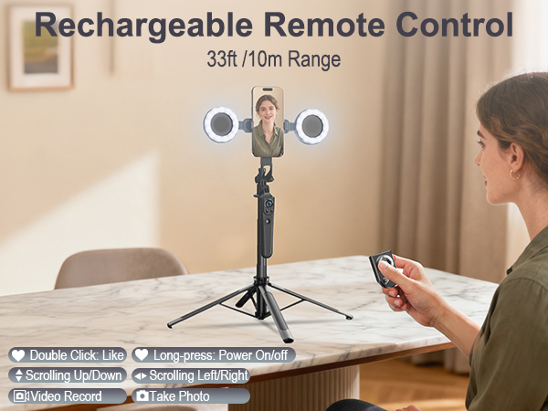 selfie stick tripod with remote