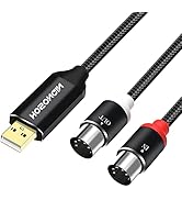 HOSONGIN MIDI to USB Cable Adapter 6 Feet,MIDI Cable to USB Interface with Input&amp;Output Connected...