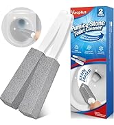 Vacplus Toilet Brush - Toilet Bowl Cleaners with Extra Long Handle, 100% Pumice Stone for Toilet ...