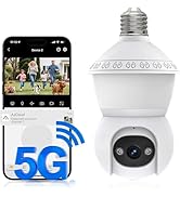 Light Bulb Security Camera, 5G/2.4GHz WiFi Lightbulb Cameras Outdoor for Home Security,2-IN-1 Bul...