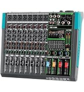 Jindaaudio Dj Mixers 8 Channel Audio Mixer Sound Board with Bluetooth, Usb Audio Interface with 4...