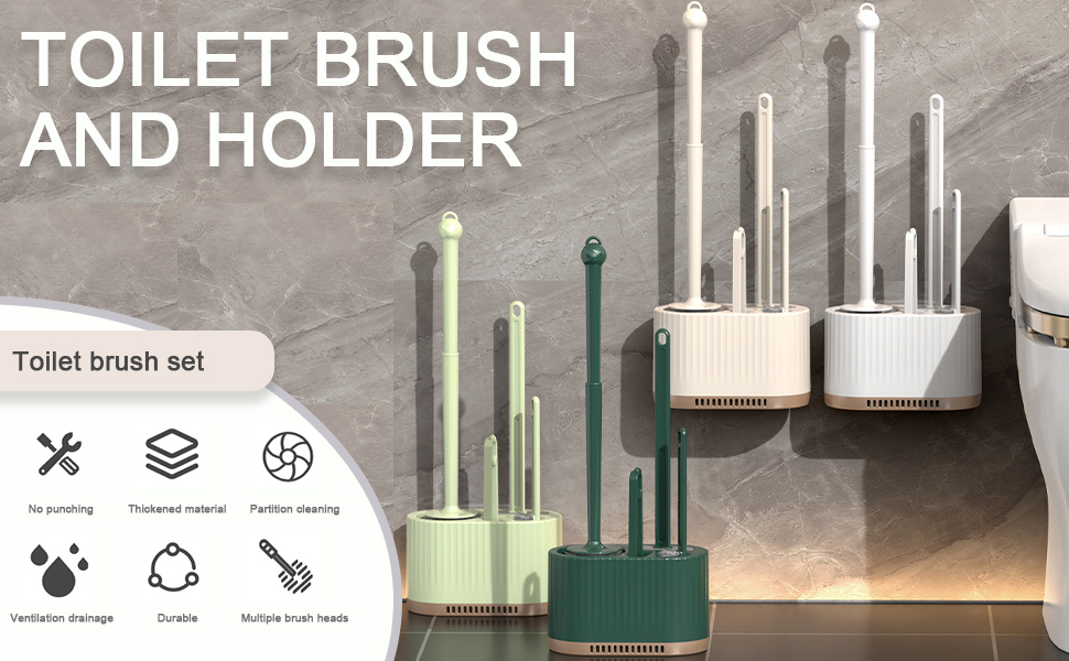 toilet brush and holder set plunger wall mounted toilet brush restroom decor and accessories