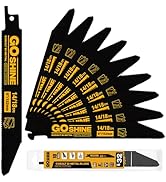 10-Pack,6-inch,14/18 TPI, Automatic Dismantling Reciprocating Saw Blades for Metal, 6”Reciprocati...