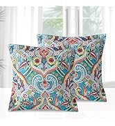 BEDIFANY Cotton Throw Pillow Covers Decorative Cushion Case Square Pillows Cover Farmhouse Cotton...