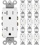BESTTEN 20 Amp Decorator Wall Receptacle Outlet, Tamper-Resistant, 20A/125V/2500W, Residential & ...