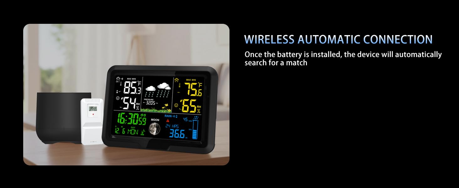 Digital Wireless Rain Gauge Outdoor,