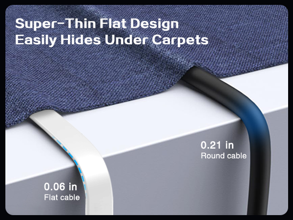 Super-thin flat design easily hides Under Carpets