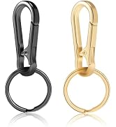 2pcs Metal Keychain Rings, Sturdy Key Chain Ring Carabiner Clip, Key Holder Organizer for Purse C...
