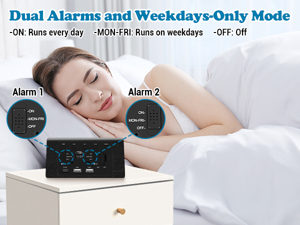 Dual alarm clock