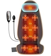 SLOTHMORE Back Massager for Chair with Heat, Vibration Massage Cushion with 8 Motors, Chair Massa...