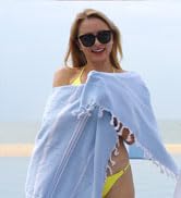 blue turkish beach towel