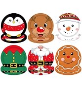 KFJBPB 48 PCS Christmas Party Plates 7 Inch, Disposable Christmas Paper Plates Santa Reindeer Sno...
