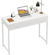 WOHOMO Small Computer Desk with Drawers, 39.3 Inch Vanity Desk with Storage, Home Office Computer...