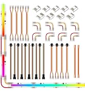 FCOB COB 12mm 3Pin LED Connectors Kit L-Shaped Dual-End with Wire Strip to JST Gapless 3Pin 22AWG...
