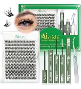 Lash Clusters Kit, DIY 3D Cluster Eyelash Extensions 10-18mm,120pcs Fluffy D Curl Soft Natural La...