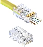 CNCOB RJ45 Pass Through Connector Cat6 Connector 100 Pack Pass Through RJ45 UTP Direct Burial Gol...