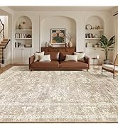 Madane 9x12 Area Rugs for Living Room, Machine Washable Rug with Anti-Slip Backing, Soft Vintage ...