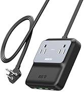 Charging Station, 65W Max 6-in-1 USB C Power Strip for iPhone 17/16 and MacBook, Flat Plug and 5f...
