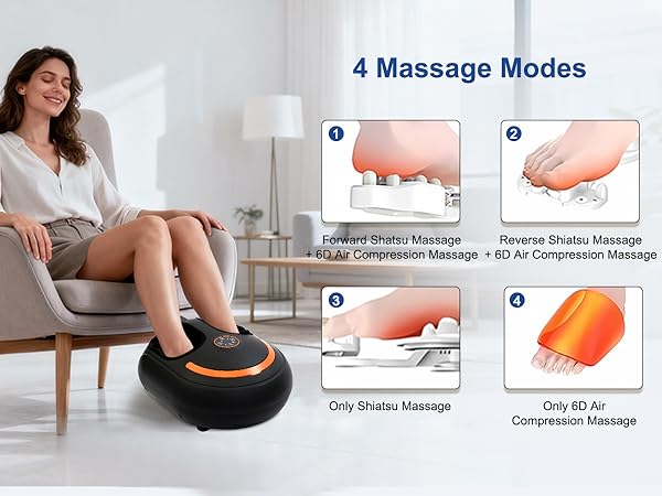 Shiatsu Foot Massager, Electric Feet Massage Machine, Kneading Relief for Plantar Fasciitis