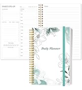 Daily Planner Undated - A5 To Do List Notebook Hourly Schedules, Spiral Appointment Planner for W...