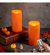 Amagic 3"x6" Flameless Candles, Waterproof LED Pillar Candles, Set of 2 | Battery Operated Hallow...