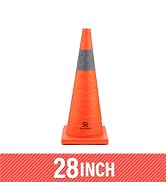 28 Inch Collapsible Traffic Safety Cones, Multi Purpose Pop-up Cones