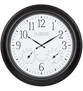 La Crosse Technology 404-89027-INT 18-inch Indoor/Outdoor Brown Atomic Analog Wall Clock