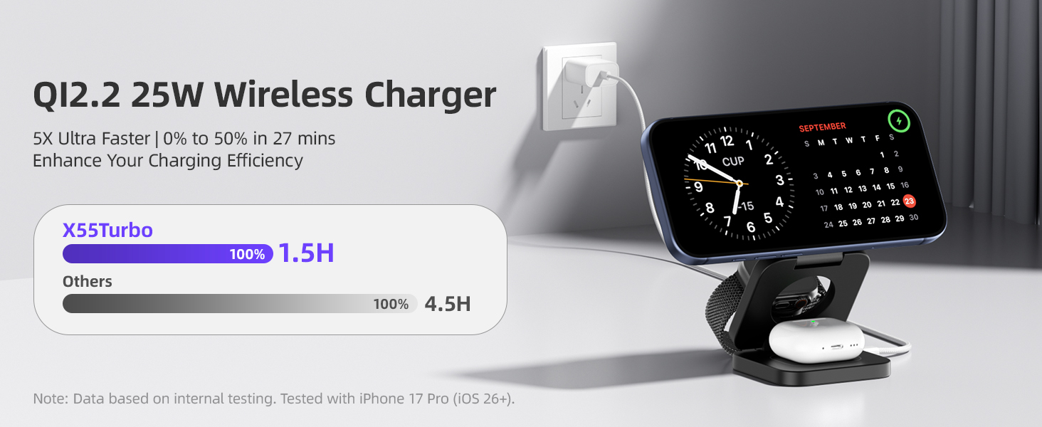 3 in 1 wireless charging station for iphone and watch wireless charger docking station