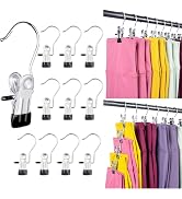 Legging Hangers for Closet Organizer,Shorts Hangers with Clips,Yoga Pants Hanger with Clips Space...