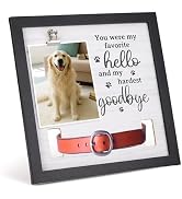 VINGVO Pet Memorial Gift for Dog Loss Photo Frame with Collar Holder, Pet Picture Memorial Frame,...