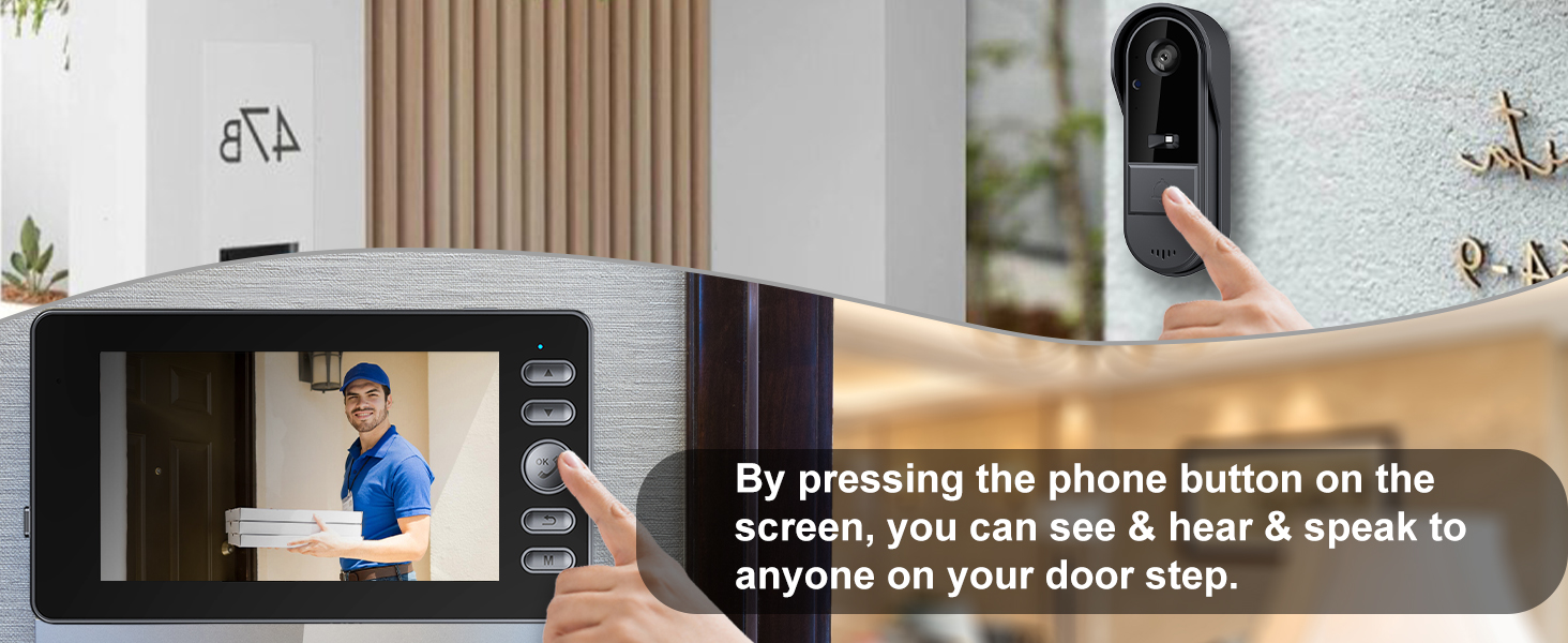 timbre con camara para puerta inalambrico video doorbell wireless no subscription intercom